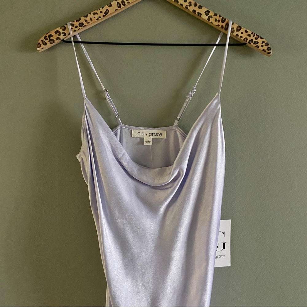 DRY GOODS | Lola Grace Lilac Silk Cami Lavender Haze Chemise Slip Dress NWT - Picture 3 of 5